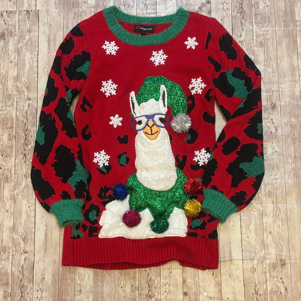 32 Degrees Holiday Novelty Red and Green Sweater Tunic